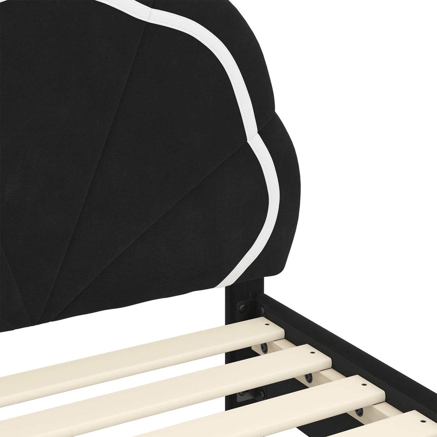 Bedframe voor kinderen met hoofdbord Zwart 90 x 200 cm Fluweel