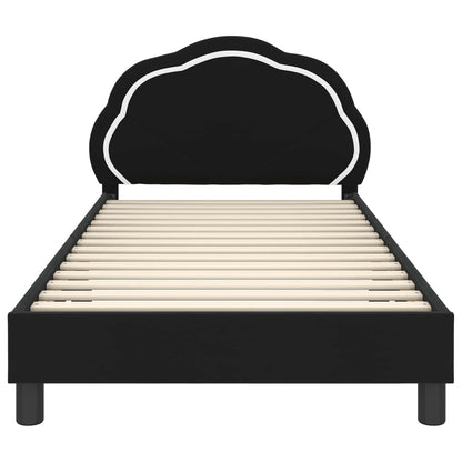 Bedframe voor kinderen met hoofdbord Zwart 90 x 200 cm Fluweel