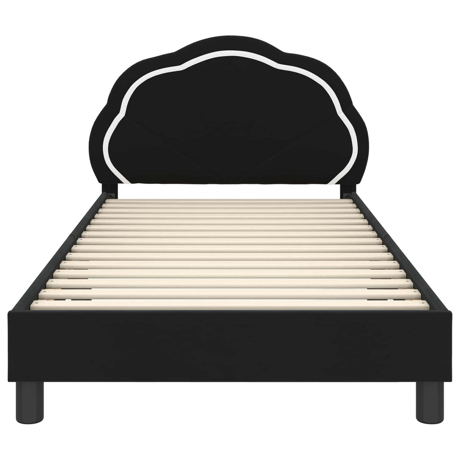 Bedframe voor kinderen met hoofdbord Zwart 90 x 200 cm Fluweel