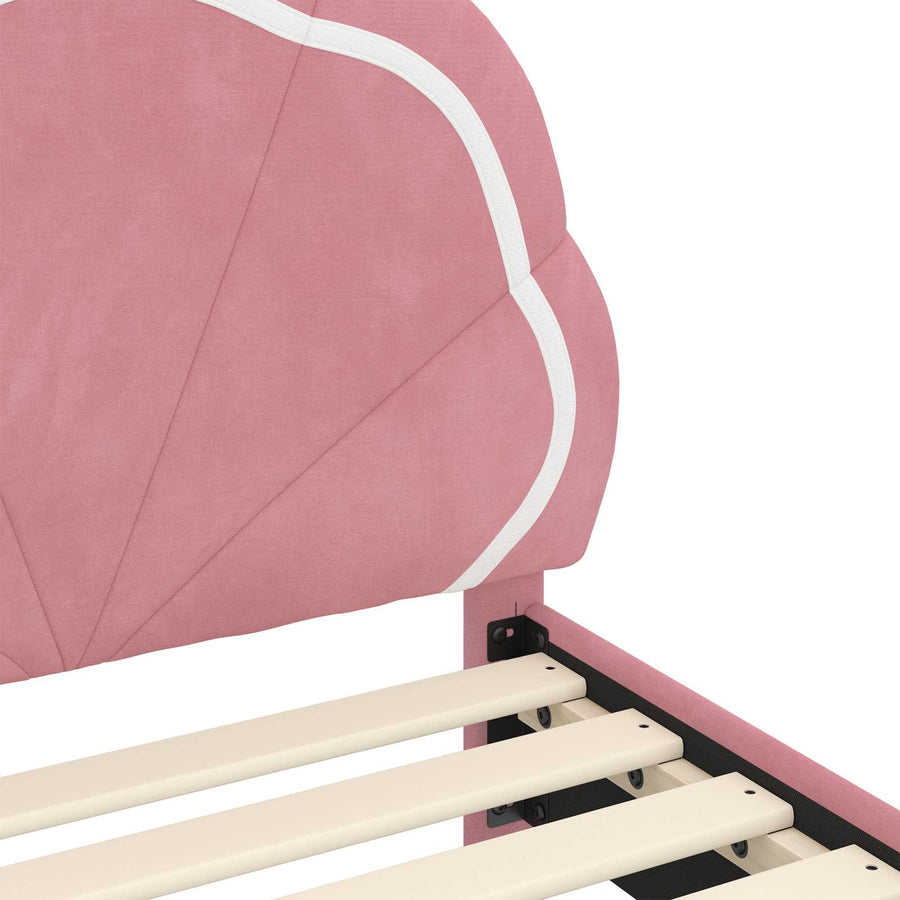 Bedframe voor kinderen met hoofdbord Roze 90 x 200 cm Fluweel