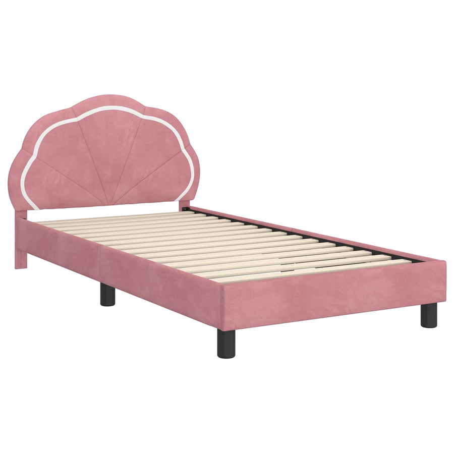 Bedframe voor kinderen met hoofdbord Roze 90 x 200 cm Fluweel