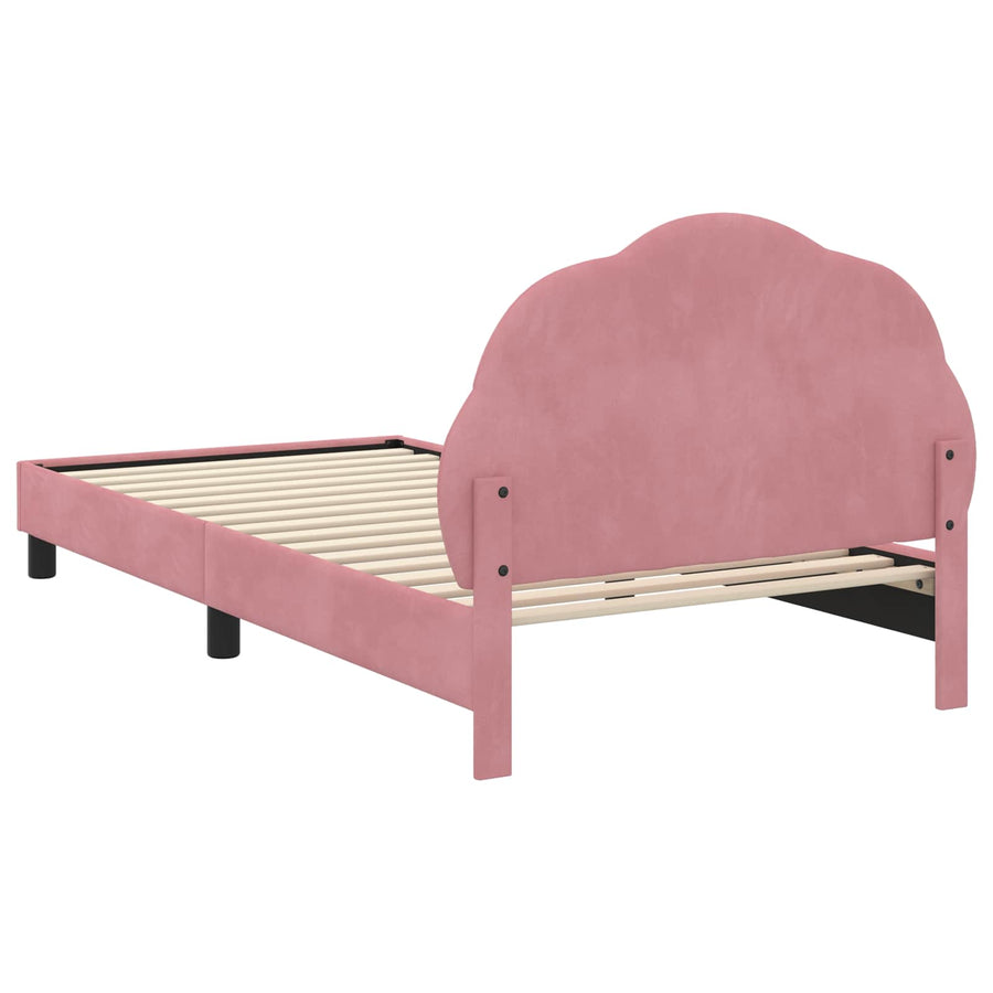 Bedframe voor kinderen met hoofdbord Roze 90 x 200 cm Fluweel