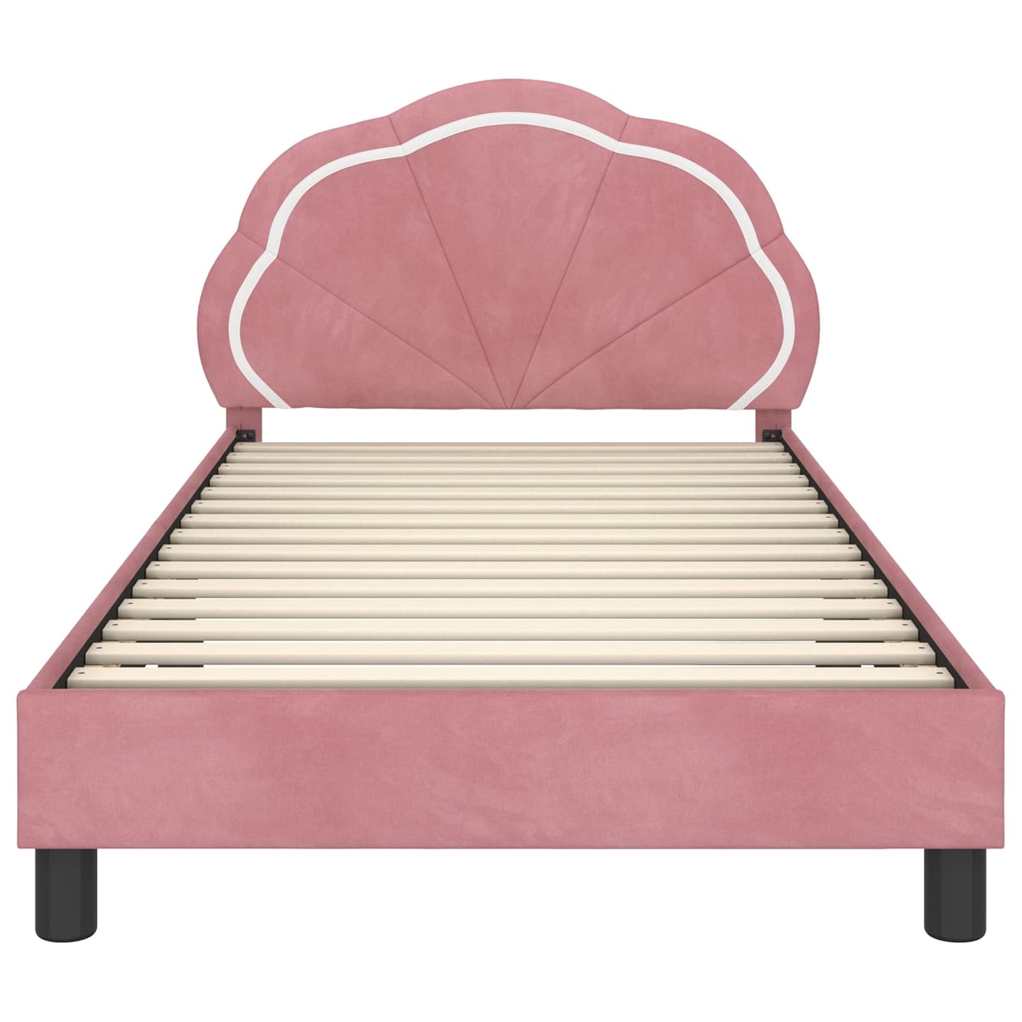 Bedframe voor kinderen met hoofdbord Roze 90 x 200 cm Fluweel