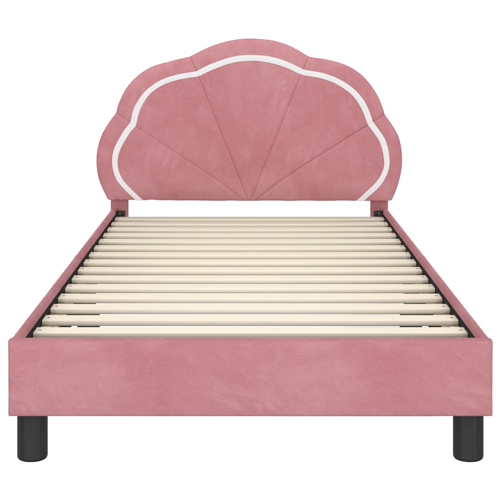 Bedframe voor kinderen met hoofdbord Roze 90 x 200 cm Fluweel