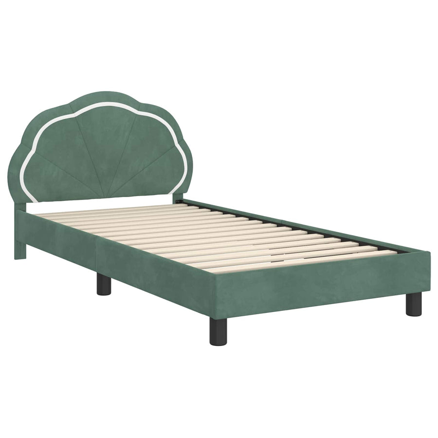 Bedframe voor kinderen met hoofdbord Zeegroen 90 x 200 cm