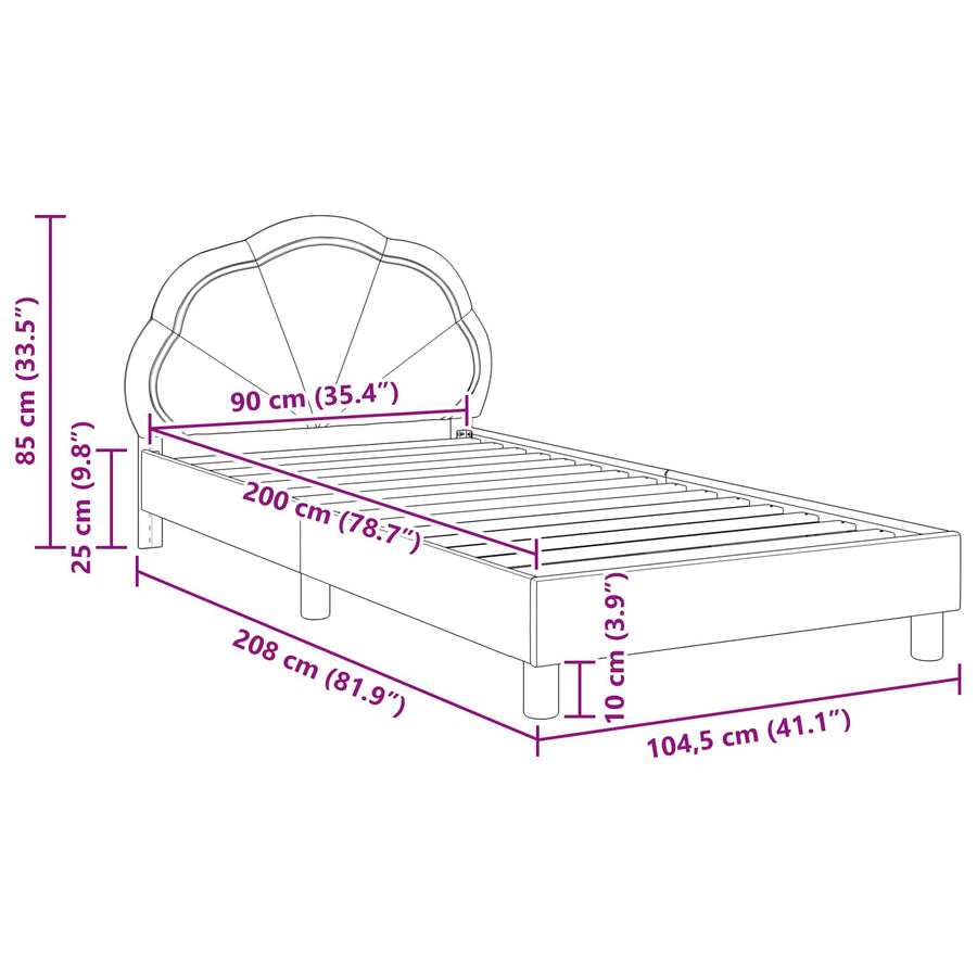 Bedframe voor kinderen met hoofdbord Zeegroen 90 x 200 cm