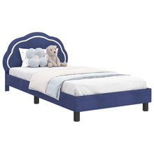 Bedframe voor kinderen met hoofdbord Politieblauw 90 x 200 cm