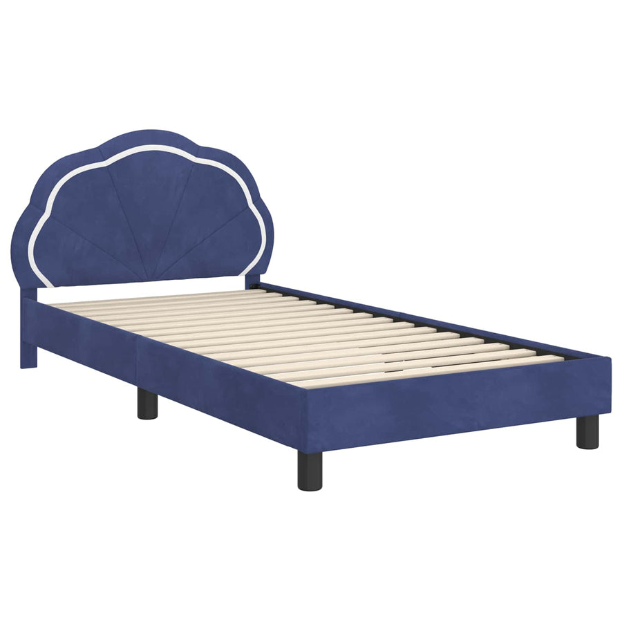 Bedframe voor kinderen met hoofdbord Politieblauw 90 x 200 cm