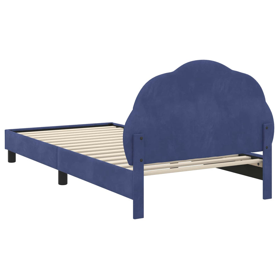 Bedframe voor kinderen met hoofdbord Politieblauw 90 x 200 cm
