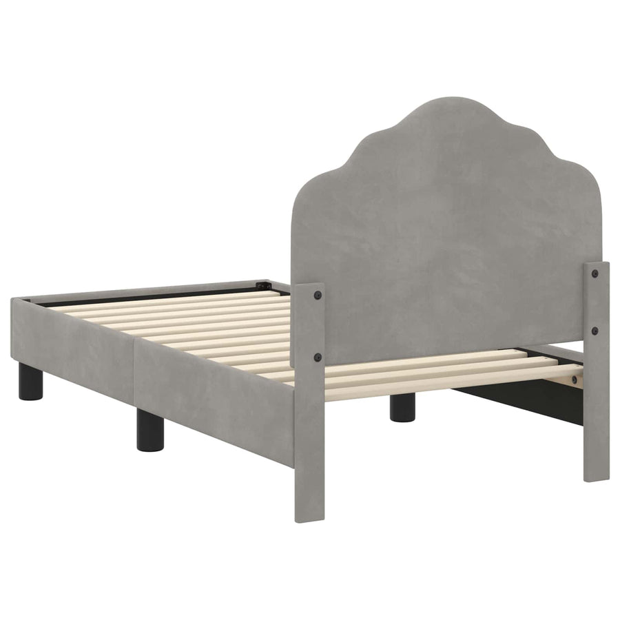 Peuterbedframe met hoofdbord Lichtgrijs 70 x 140 cm Fluweel