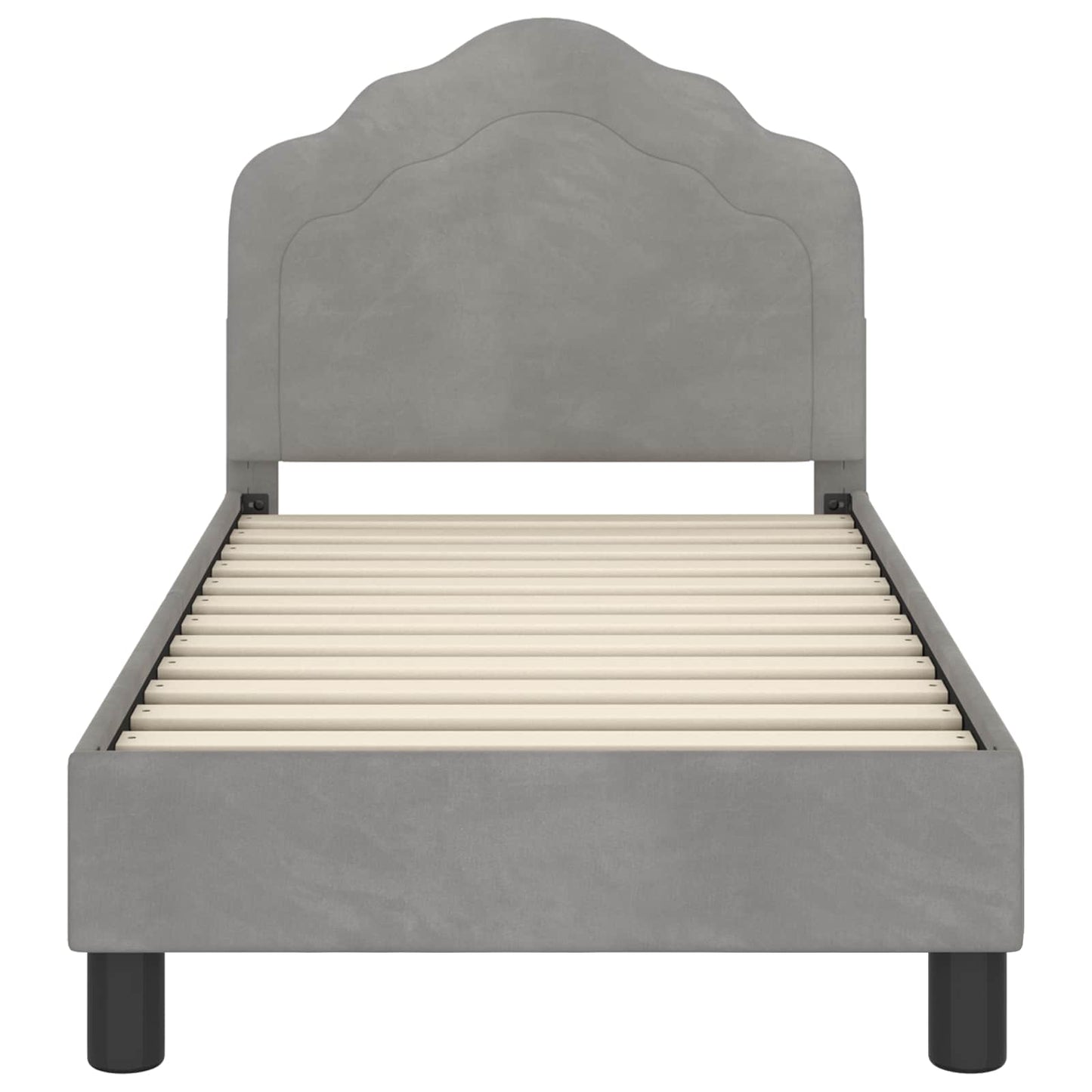 Peuterbedframe met hoofdbord Lichtgrijs 70 x 140 cm Fluweel