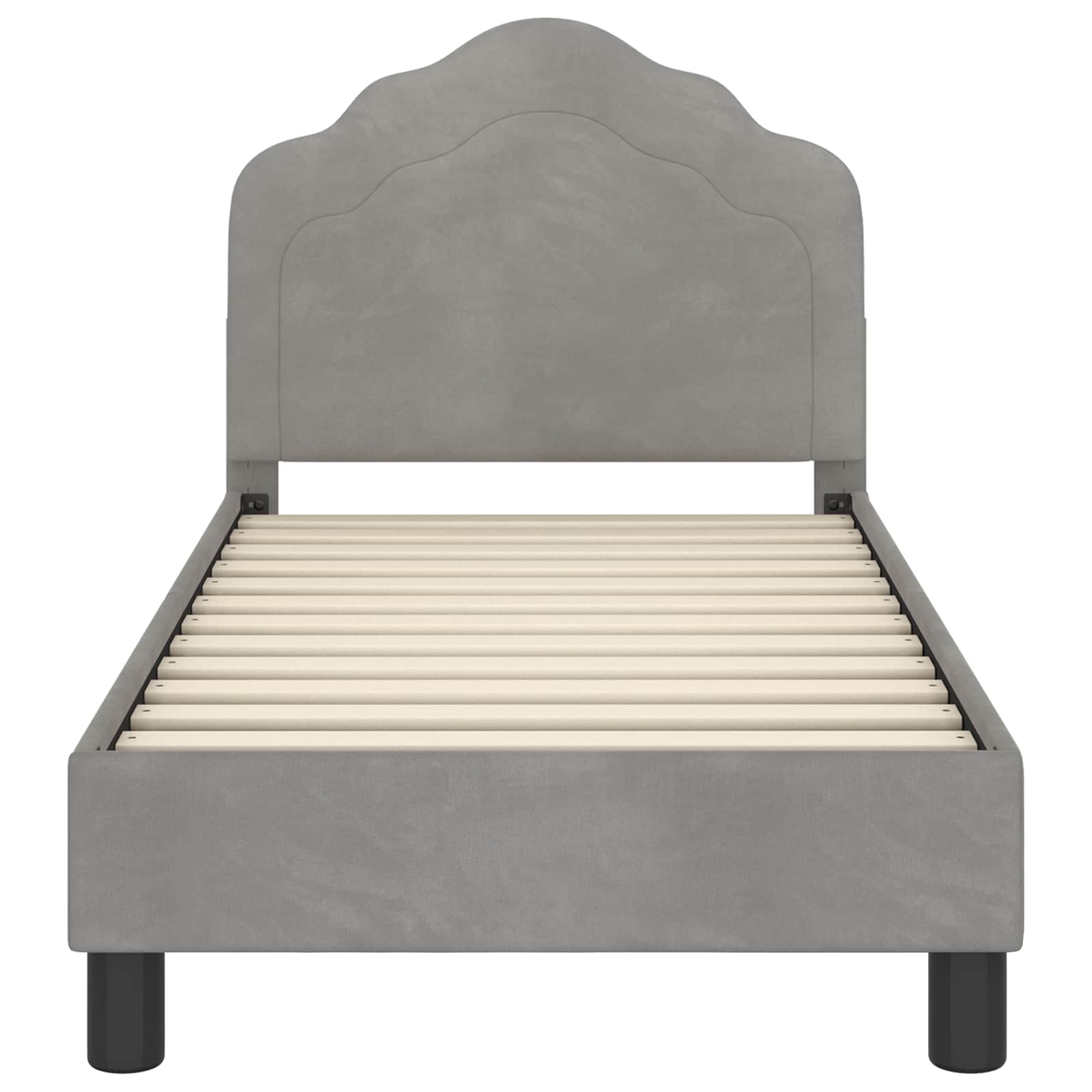 Peuterbedframe met hoofdbord Lichtgrijs 70 x 140 cm Fluweel