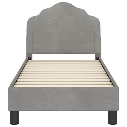 Peuterbedframe met hoofdbord Lichtgrijs 70 x 140 cm Fluweel