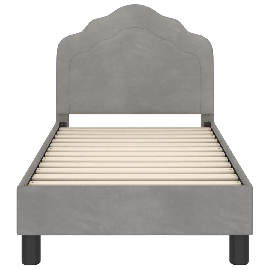 Peuterbedframe met hoofdbord Lichtgrijs 70 x 140 cm Fluweel