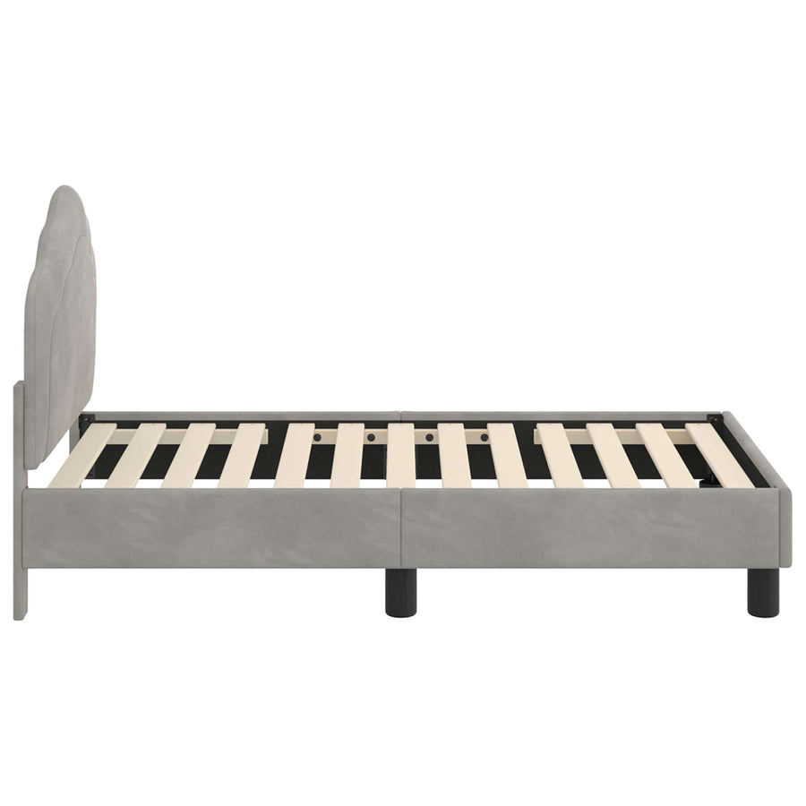 Peuterbedframe met hoofdbord Lichtgrijs 70 x 140 cm Fluweel