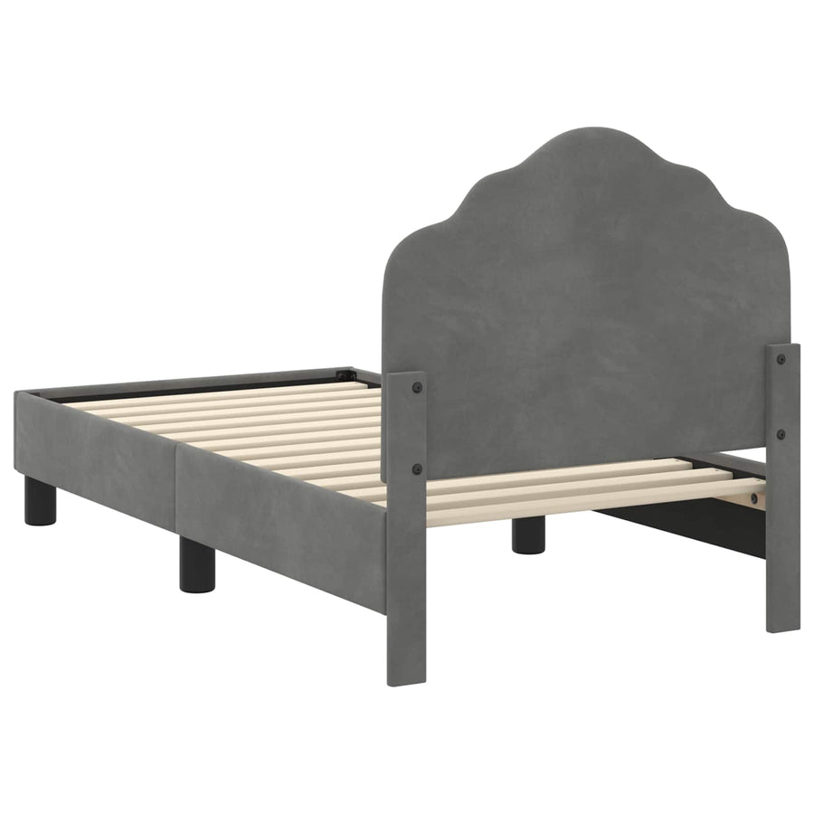 Peuterbedframe met hoofdbord Donkergrijs 70 x 140 cm Fluweel