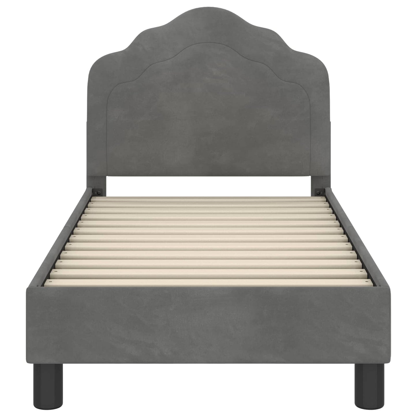Peuterbedframe met hoofdbord Donkergrijs 70 x 140 cm Fluweel