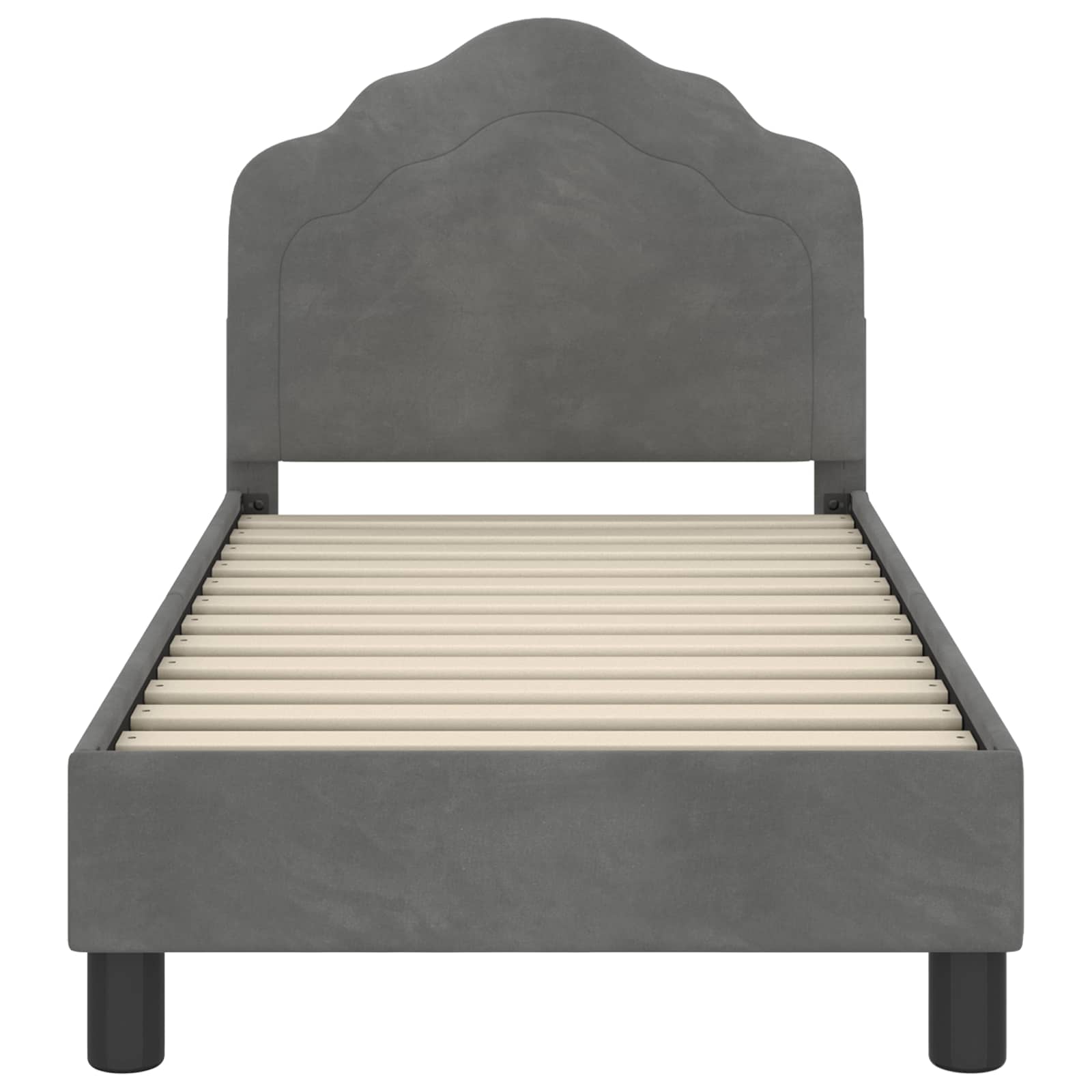 Peuterbedframe met hoofdbord Donkergrijs 70 x 140 cm Fluweel