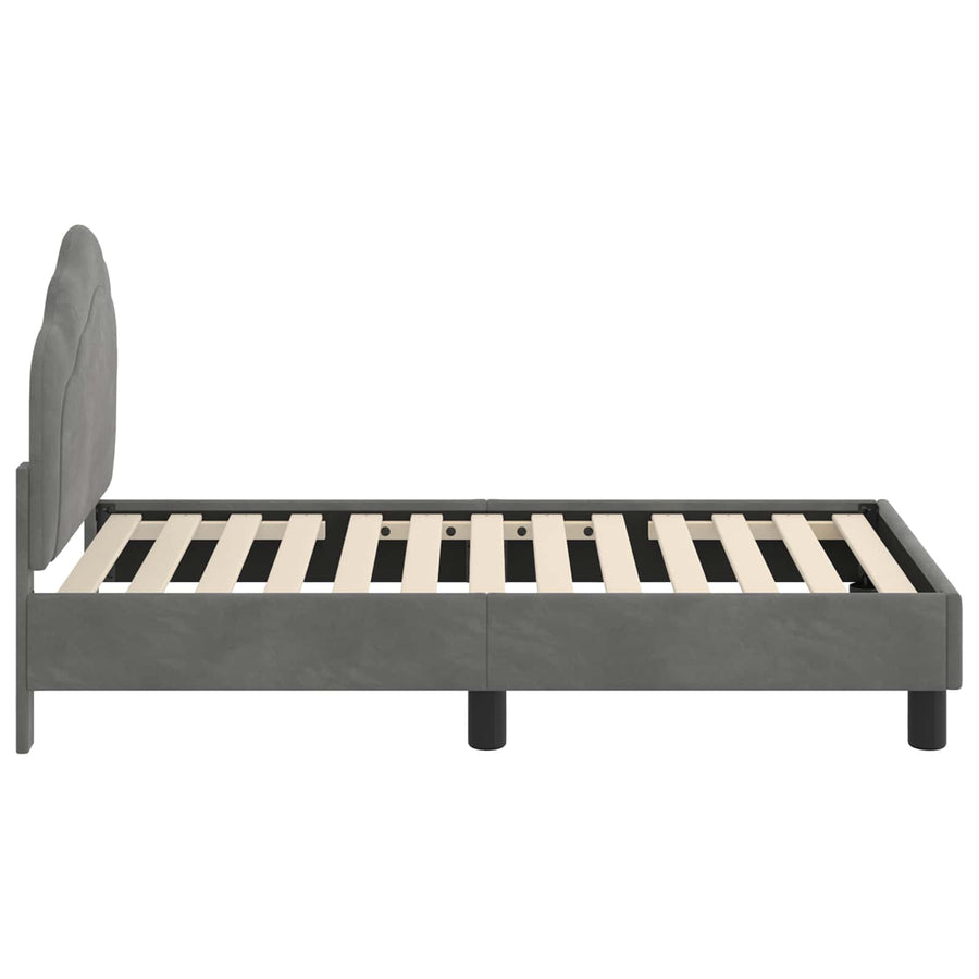 Peuterbedframe met hoofdbord Donkergrijs 70 x 140 cm Fluweel