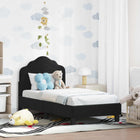 Peuterbedframe 70x140 cm zwart fluweel