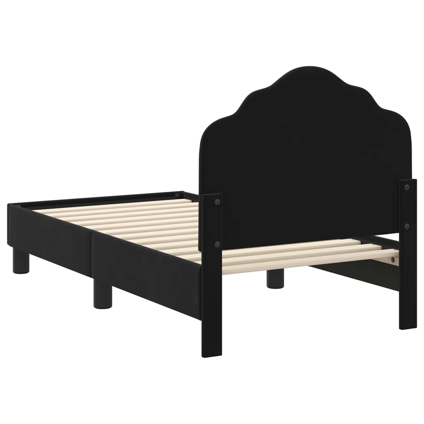 Peuterbedframe met hoofdbord Zwart 70 x 140 cm Fluweel