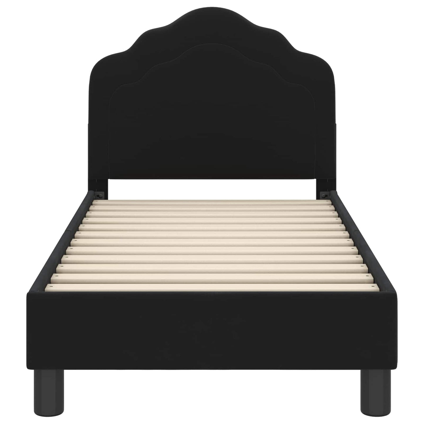 Peuterbedframe met hoofdbord Zwart 70 x 140 cm Fluweel