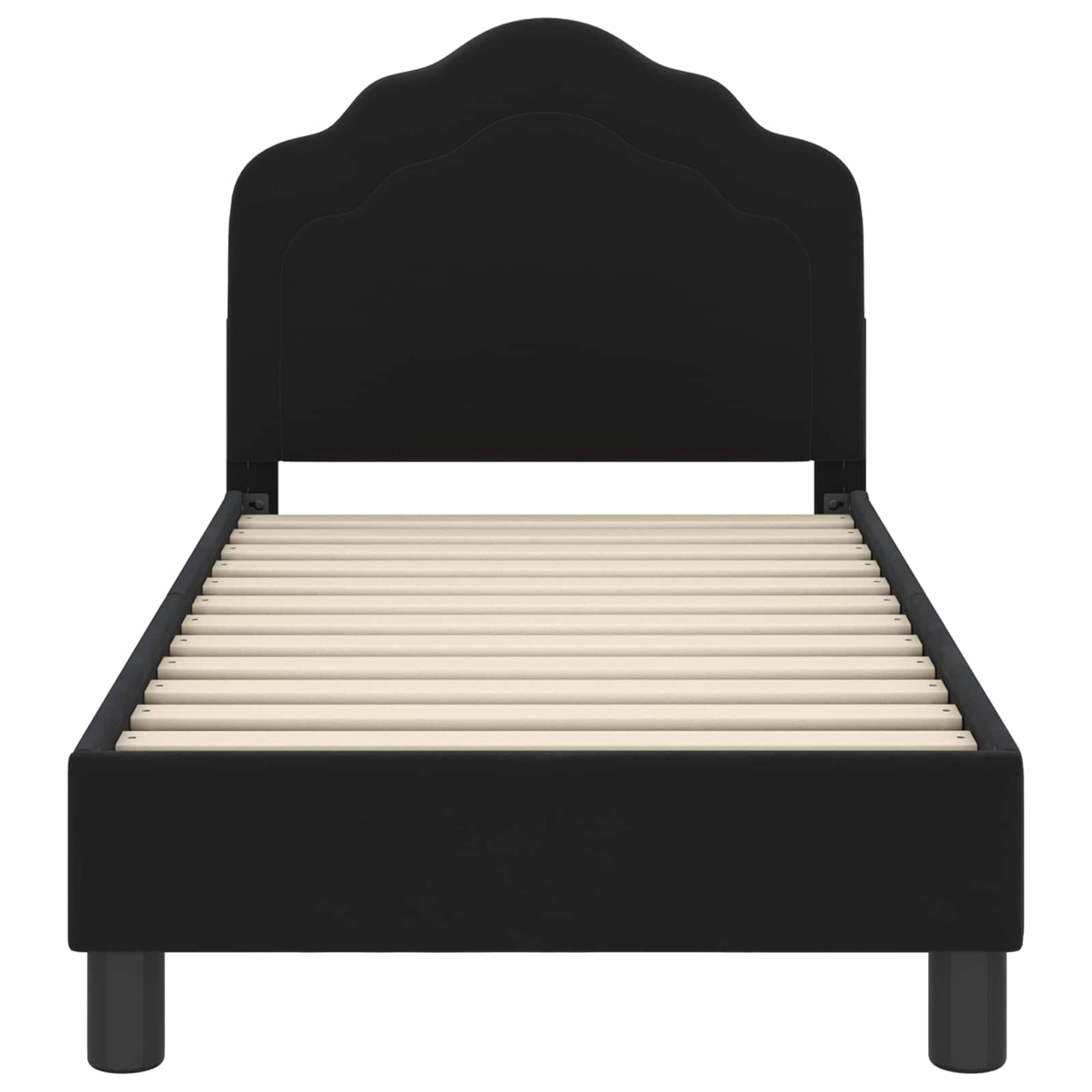 Peuterbedframe met hoofdbord Zwart 70 x 140 cm Fluweel