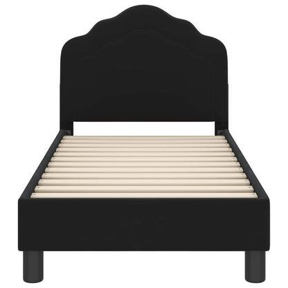 Peuterbedframe met hoofdbord Zwart 70 x 140 cm Fluweel
