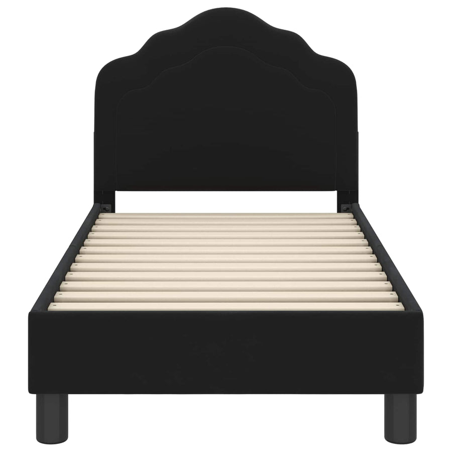 Peuterbedframe met hoofdbord Zwart 70 x 140 cm Fluweel