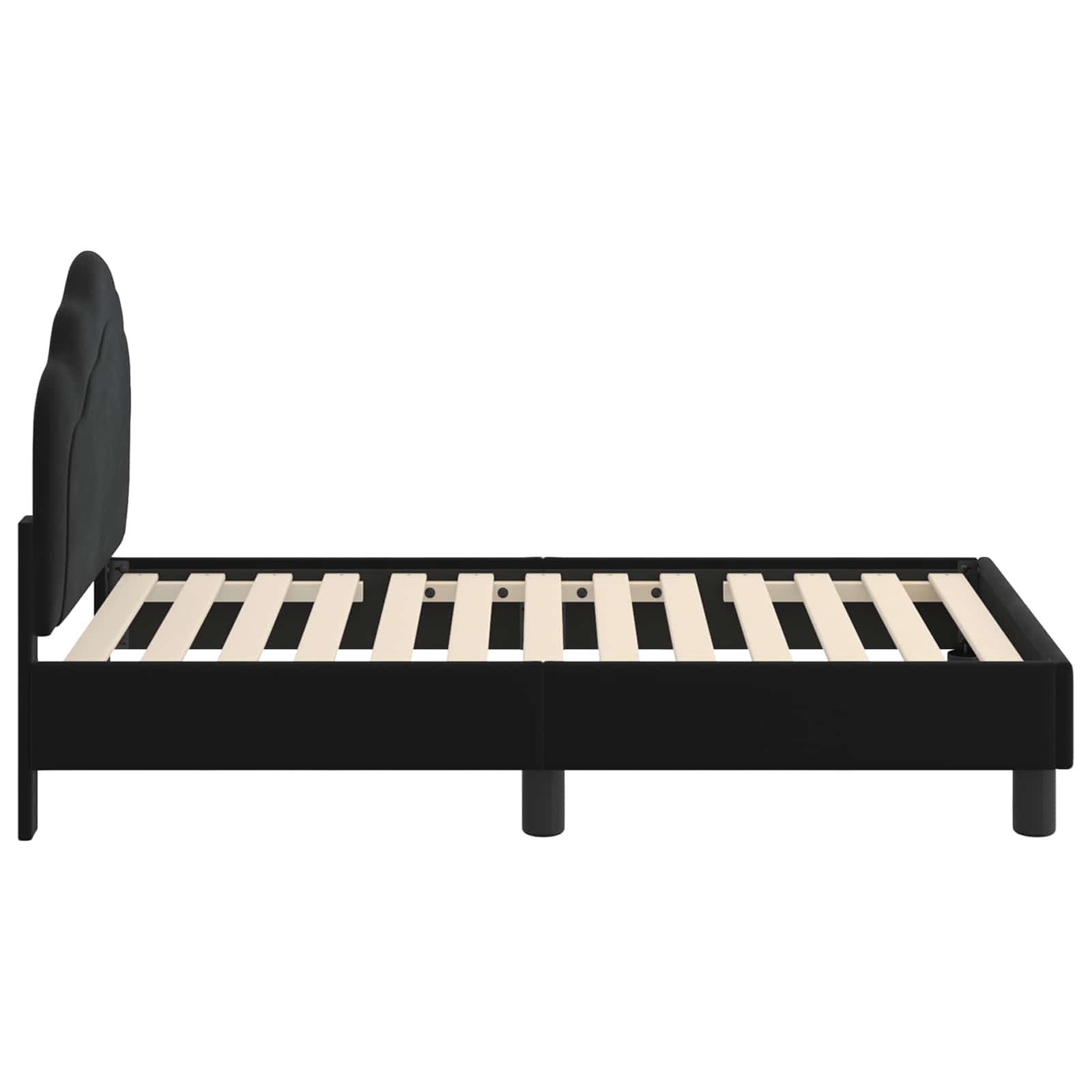 Peuterbedframe met hoofdbord Zwart 70 x 140 cm Fluweel