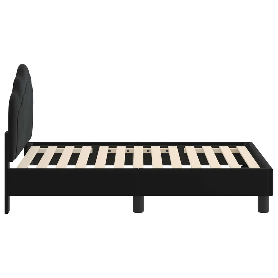 Peuterbedframe met hoofdbord Zwart 70 x 140 cm Fluweel