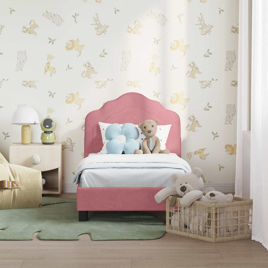Peuterbedframe met hoofdbord Roze 70 x 140 cm Fluweel