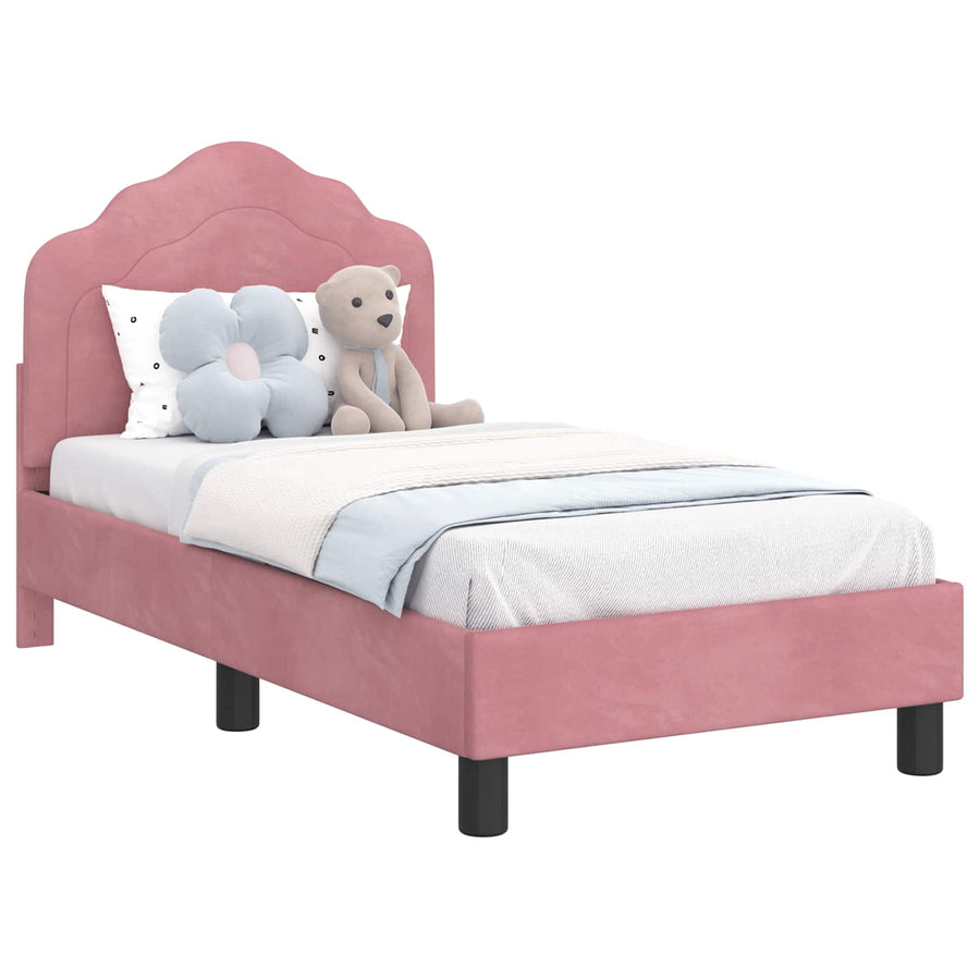 Peuterbedframe met hoofdbord Roze 70 x 140 cm Fluweel