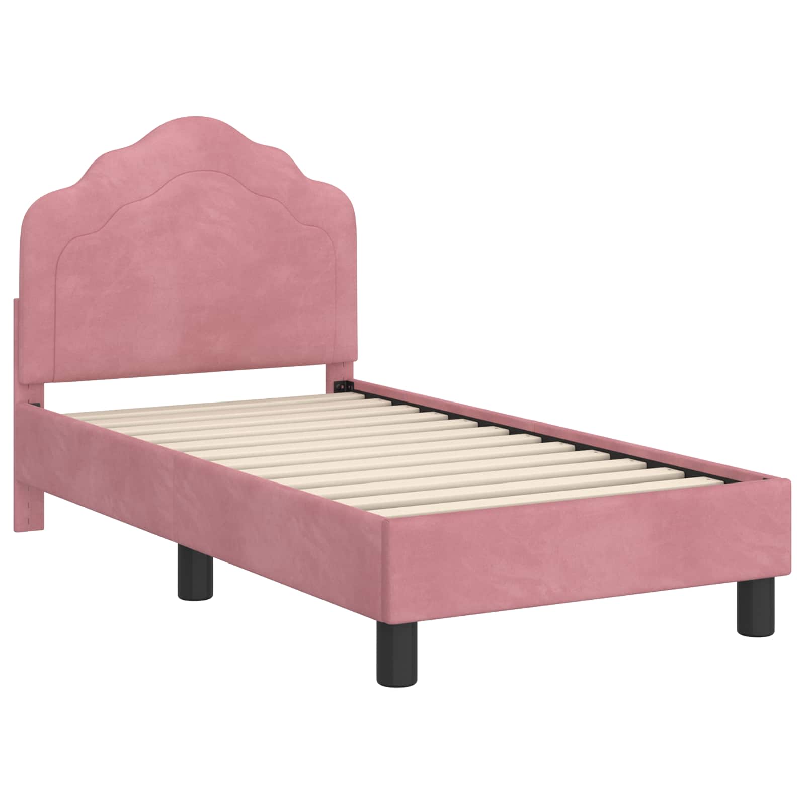 Peuterbedframe met hoofdbord Roze 70 x 140 cm Fluweel