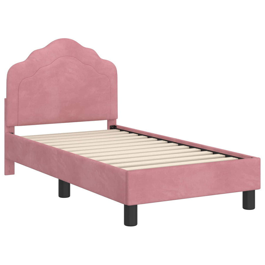 Peuterbedframe met hoofdbord Roze 70 x 140 cm Fluweel