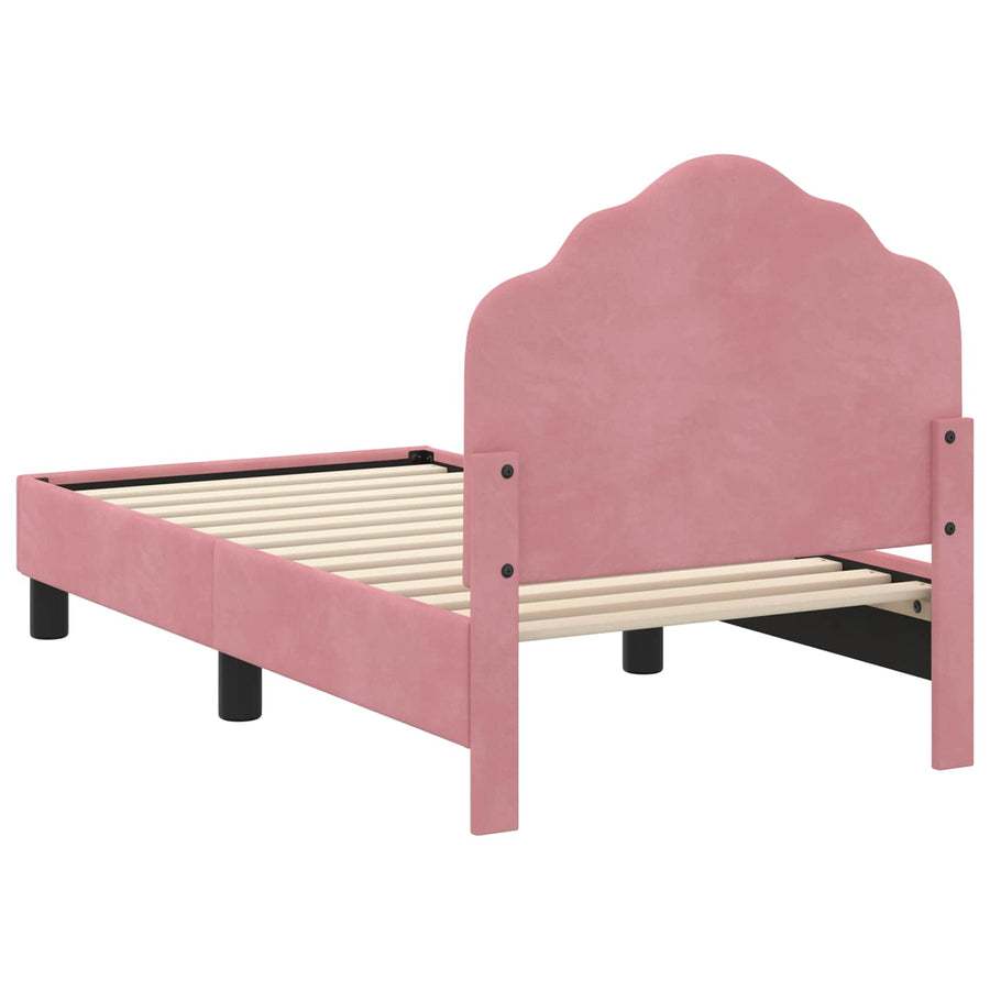 Peuterbedframe met hoofdbord Roze 70 x 140 cm Fluweel