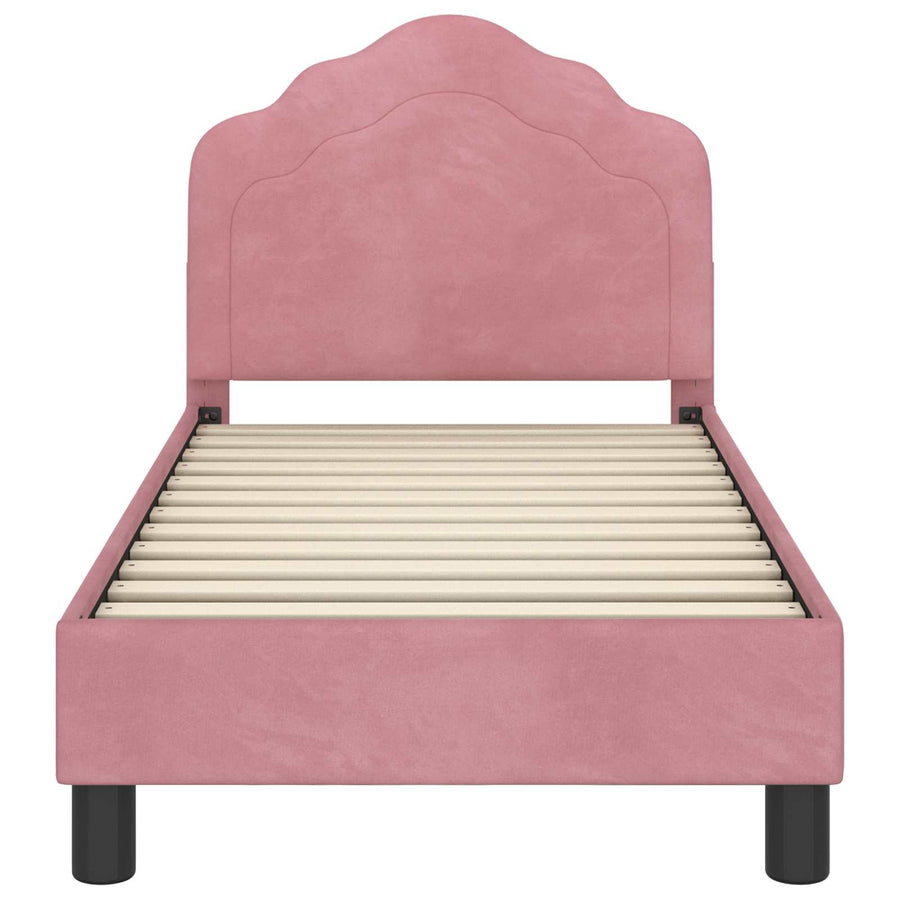 Peuterbedframe met hoofdbord Roze 70 x 140 cm Fluweel