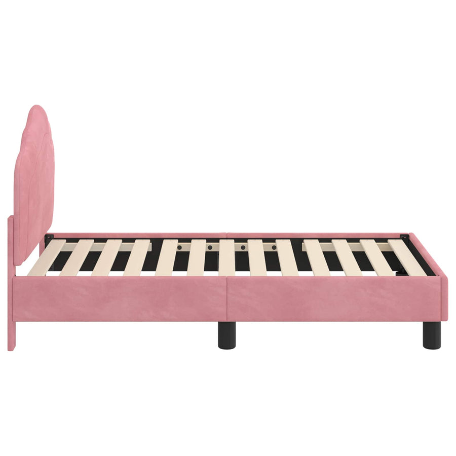 Peuterbedframe met hoofdbord Roze 70 x 140 cm Fluweel