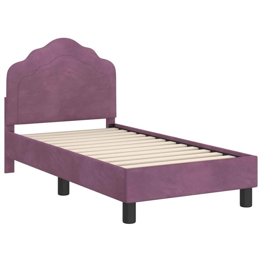 Peuterbedframe met hoofdbord Paars 70 x 140 cm Fluweel