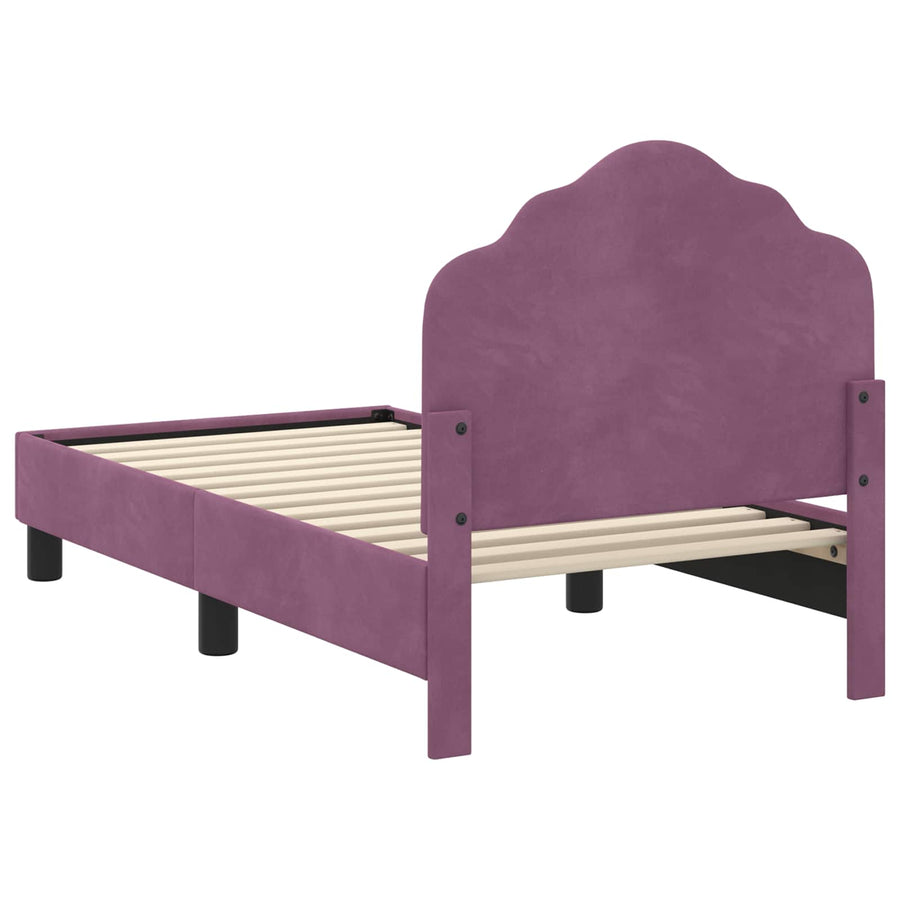 Peuterbedframe met hoofdbord Paars 70 x 140 cm Fluweel