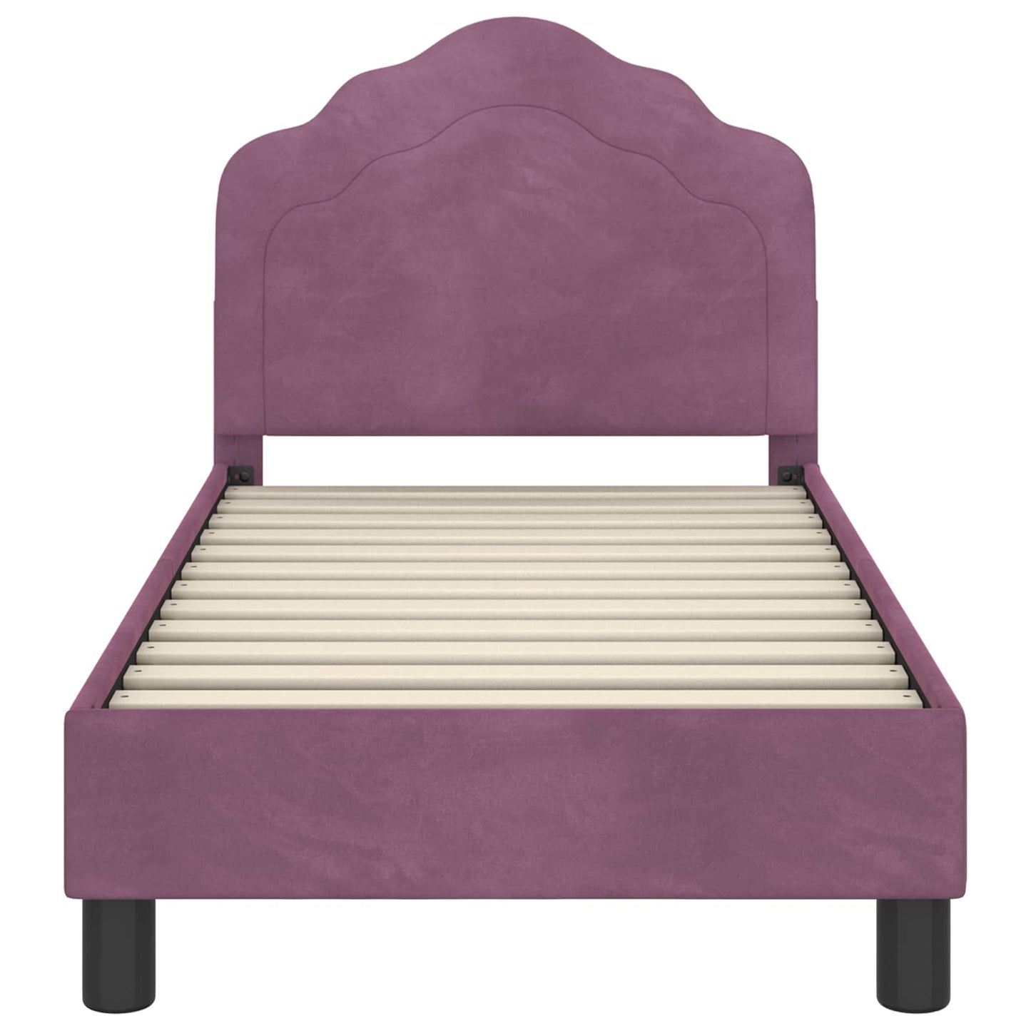 Peuterbedframe met hoofdbord Paars 70 x 140 cm Fluweel