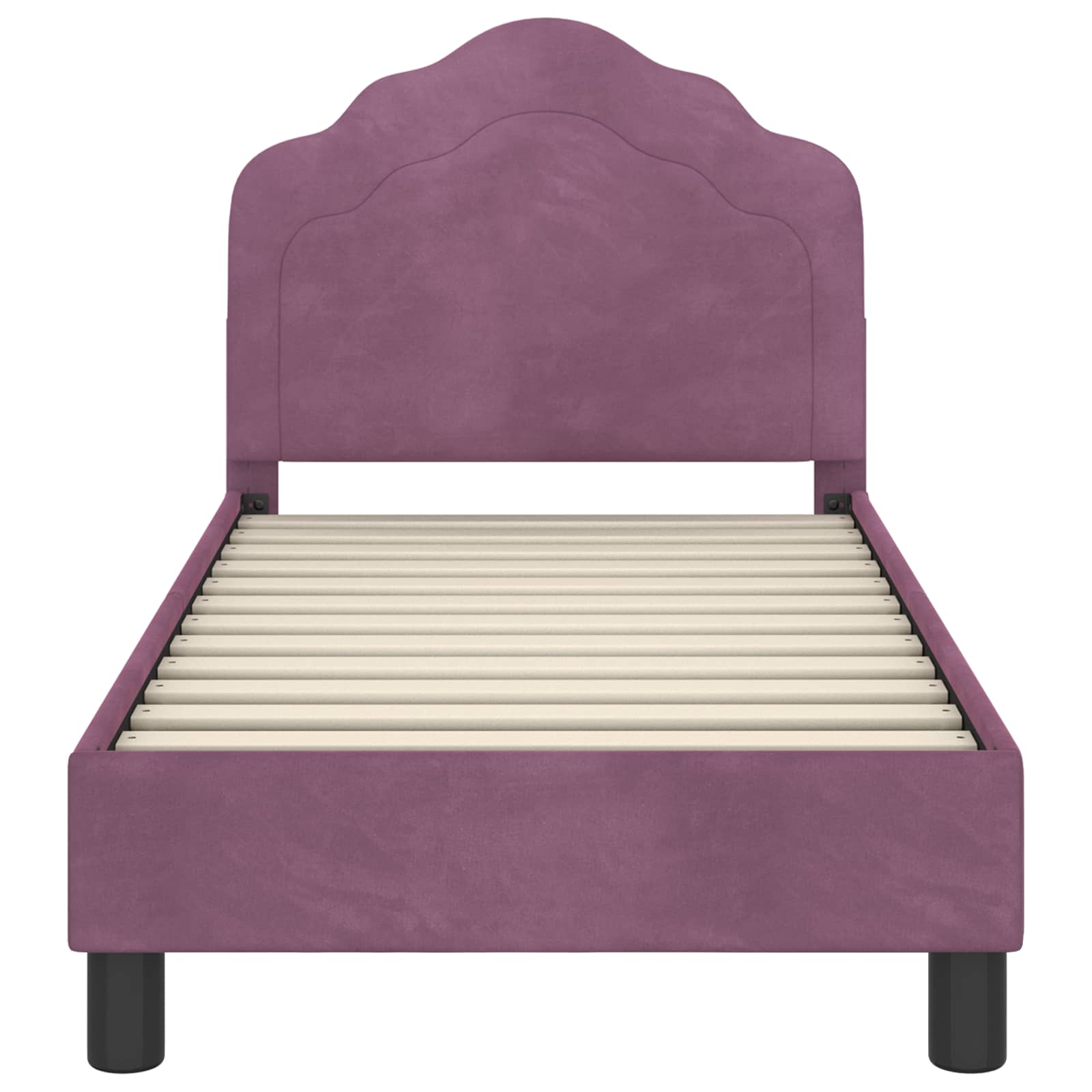 Peuterbedframe met hoofdbord Paars 70 x 140 cm Fluweel