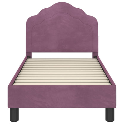 Peuterbedframe met hoofdbord Paars 70 x 140 cm Fluweel