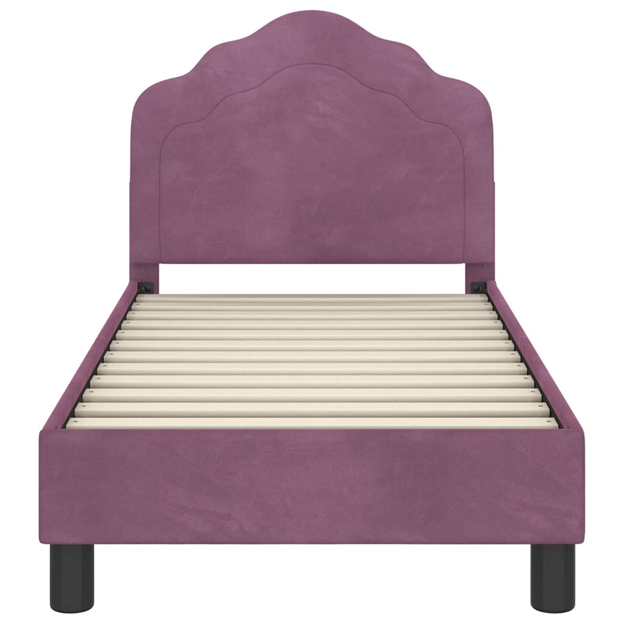 Peuterbedframe met hoofdbord Paars 70 x 140 cm Fluweel
