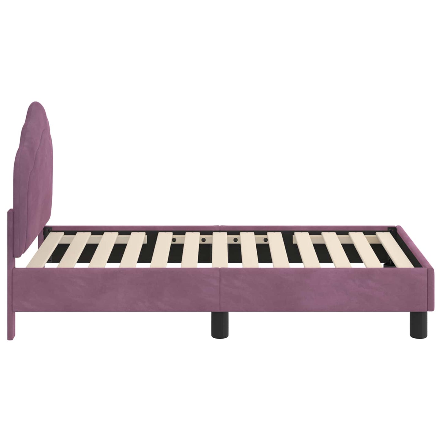 Peuterbedframe met hoofdbord Paars 70 x 140 cm Fluweel