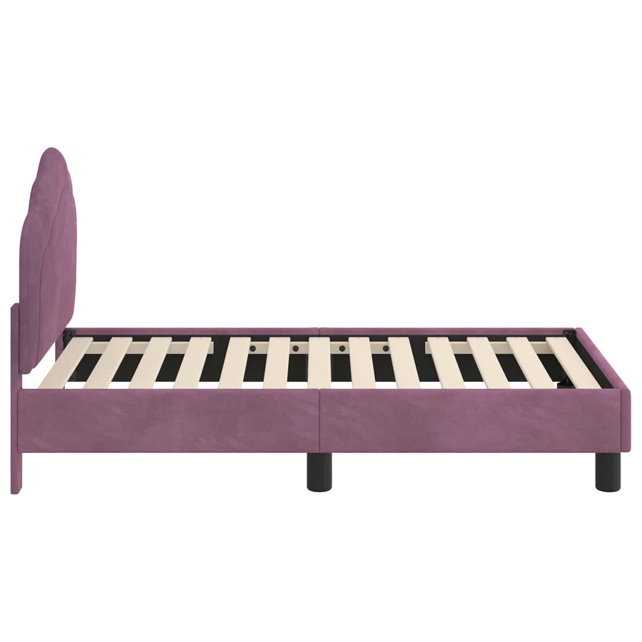Peuterbedframe met hoofdbord Paars 70 x 140 cm Fluweel