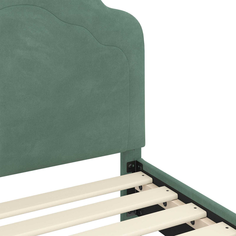 Peuterbedframe met hoofdbord Zeegroen 70 x 140 cm Fluweel