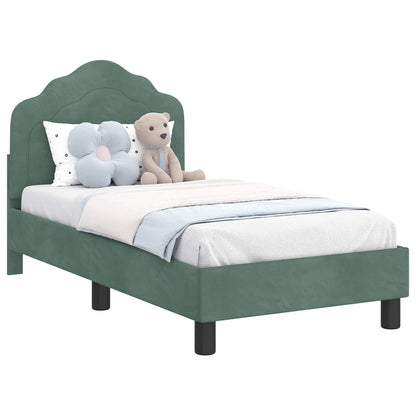 Peuterbedframe met hoofdbord Zeegroen 70 x 140 cm Fluweel