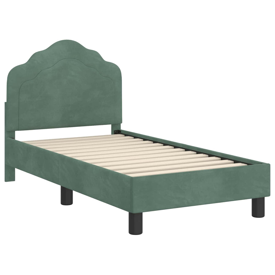 Peuterbedframe met hoofdbord Zeegroen 70 x 140 cm Fluweel