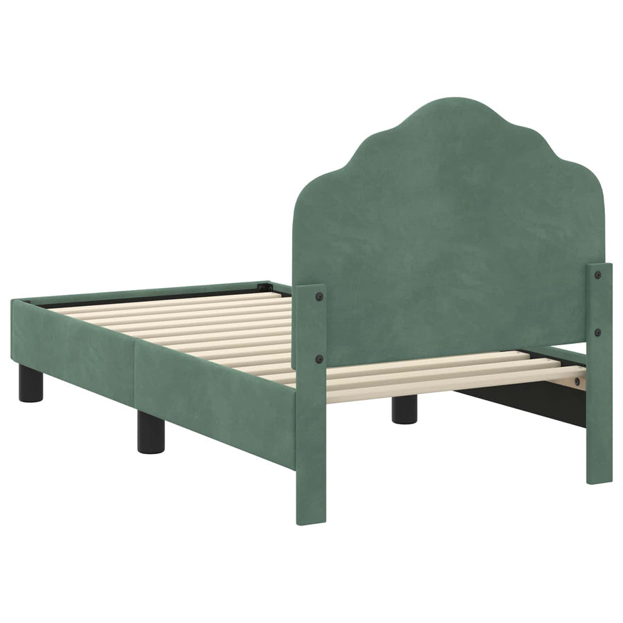 Peuterbedframe met hoofdbord Zeegroen 70 x 140 cm Fluweel